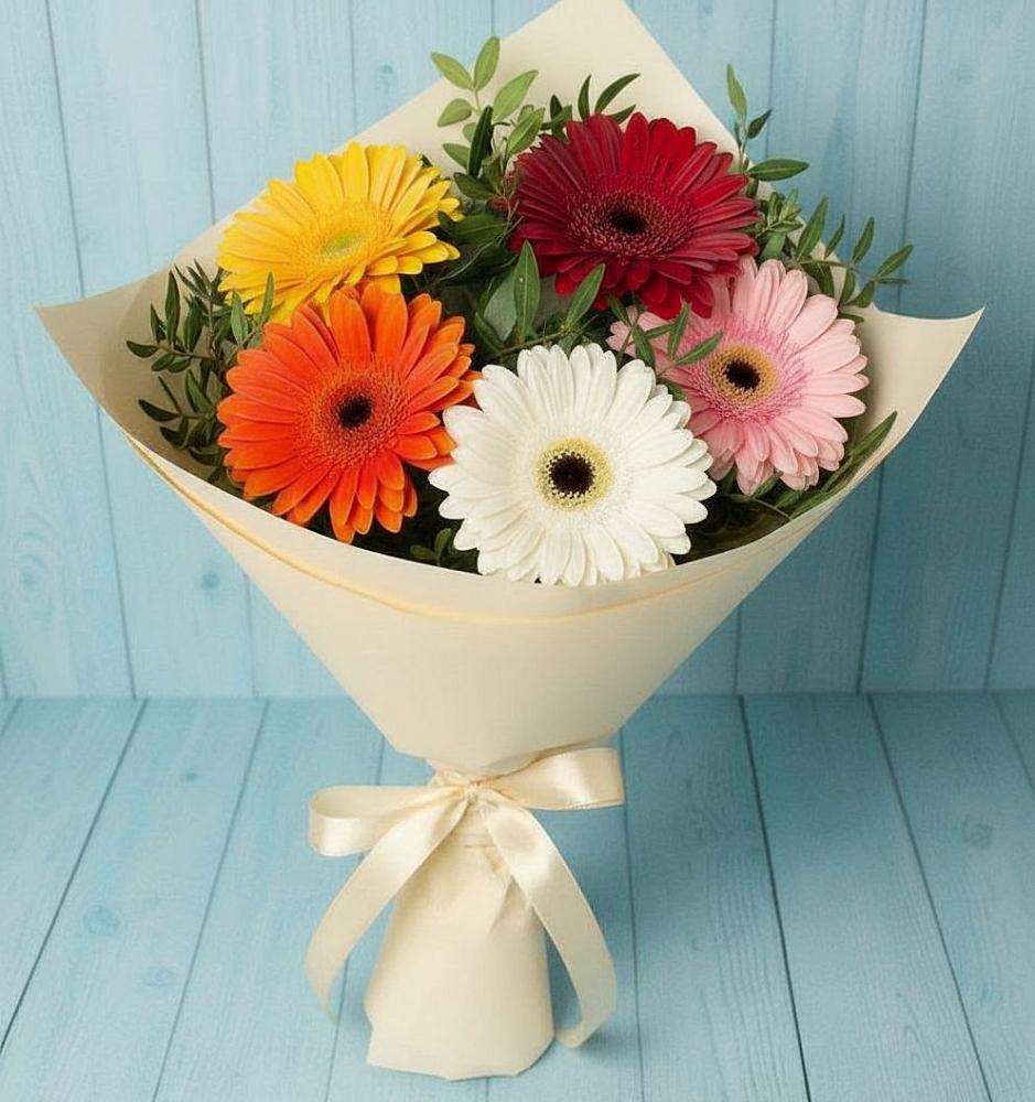 Букет цветов из: Герберы в Юрты