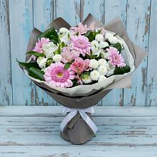 Букет цветов из:  Герберы, Альстромерии и Хризантемы #REPLACE_PRED# Юрты