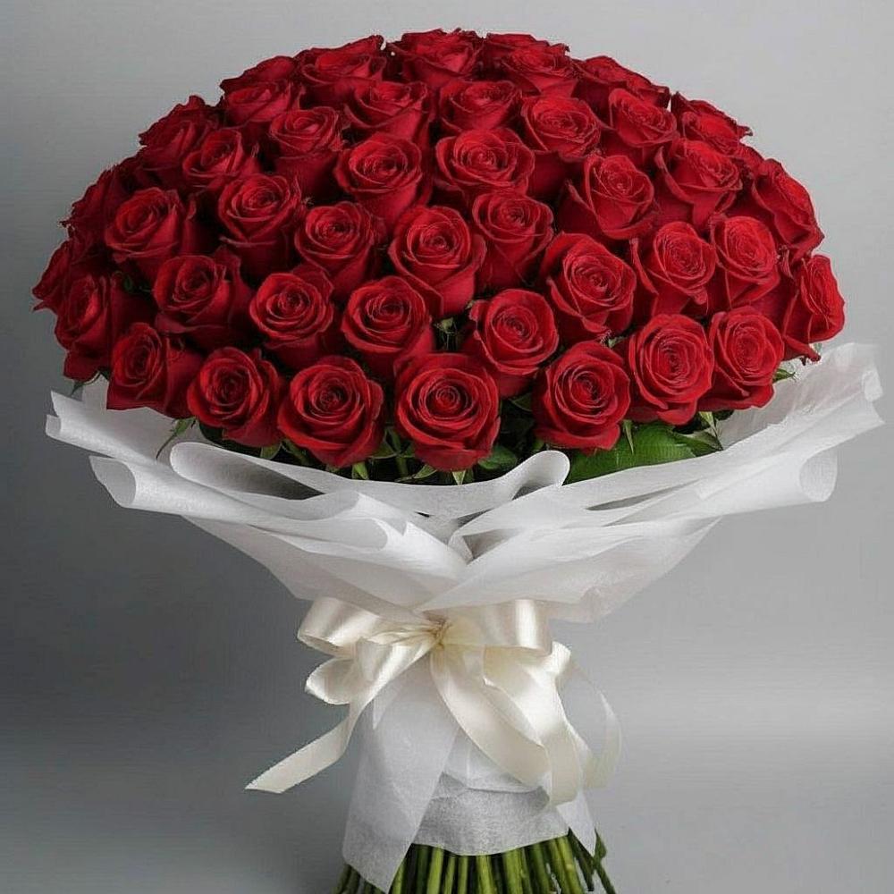 Букет 101 Красная роза Блэк Мэджик в Юрты