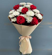 Букет цветов из:  Розы и Хризантемы в Юрты