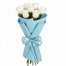 Букет 7 белых роз Проуд в Юрты