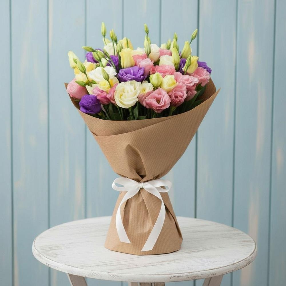 Букет цветов из: Лизиантусы в Юрты