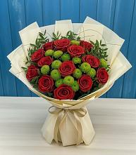 Букет цветов из:  Розы и Хризантемы в Юрты