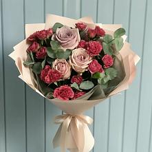 Букет цветов из:  Гвоздики и Розы в Юрты