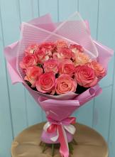 Букет 15 Розовых роз Равель в Юрты
