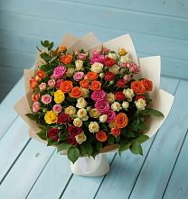 Букет Микс из разноцветных кустовых роз #REPLACE_PRED# Юрты