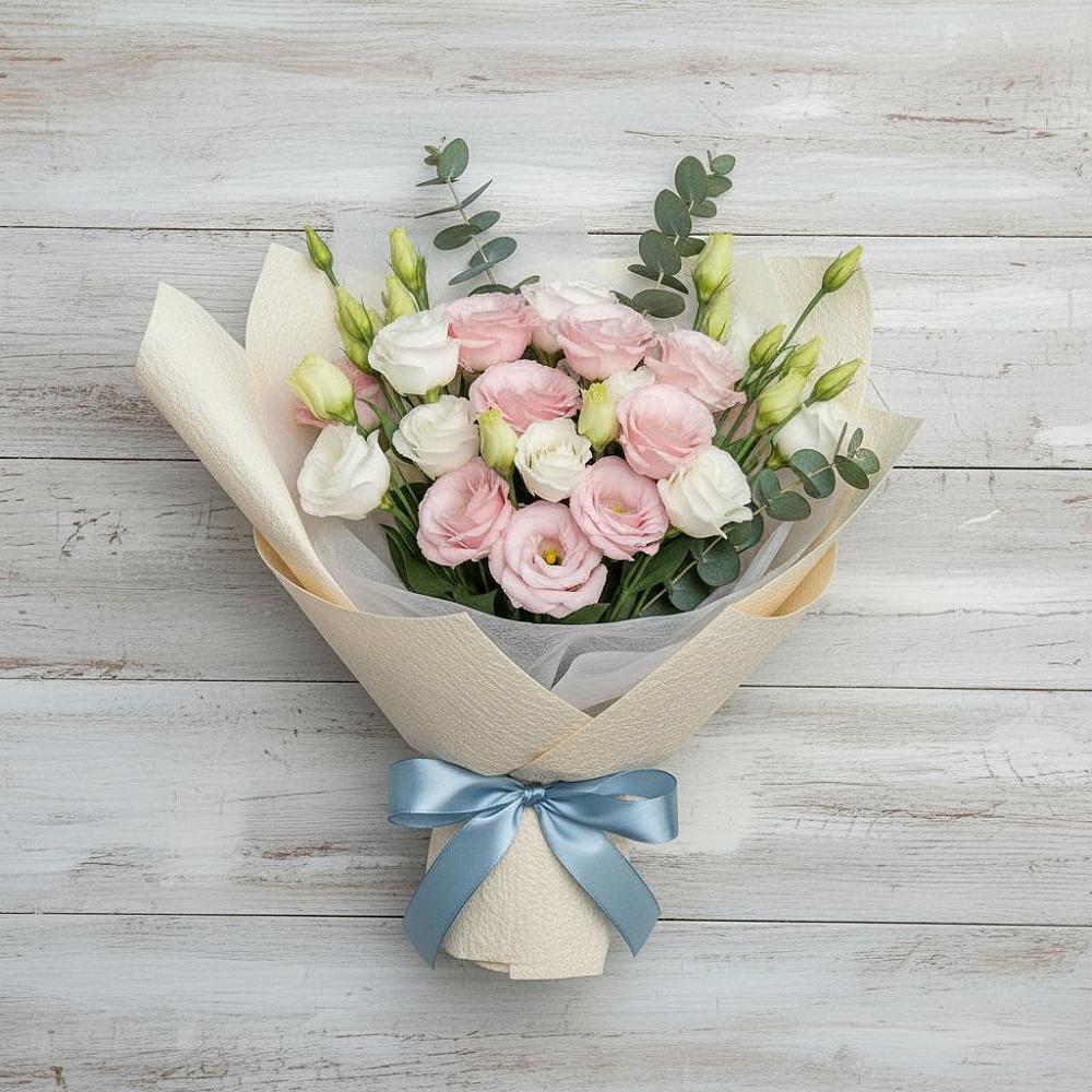 Букет цветов из: Лизиантусы в Юрты